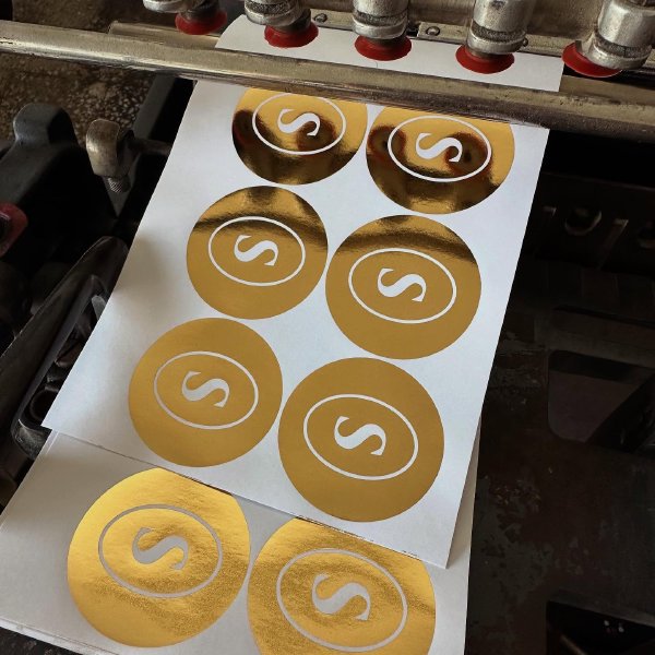 “Custom gold foil stickers printed by our shop—adding shine and style to your brand.”
#GoldFoil …