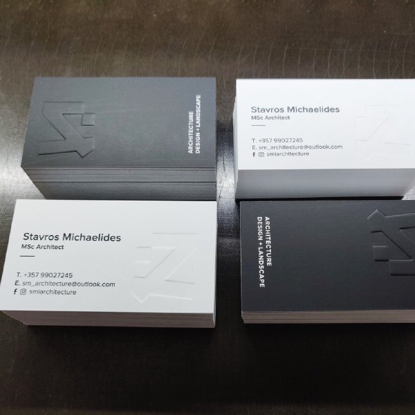 B-card with mat lamination and emboss